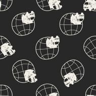 truck shipping doodle seamless pattern background N3