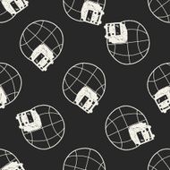 truck shipping doodle seamless pattern background N4