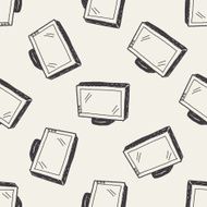 tv doodle seamless pattern background