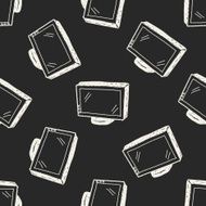 tv doodle seamless pattern background N3