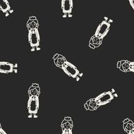 waitress doodle seamless pattern background