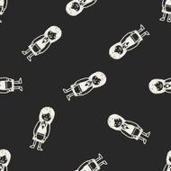 waitress doodle seamless pattern background N2