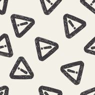 warning doodle seamless pattern background N4