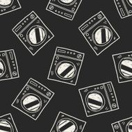 washing machine doodle seamless pattern background N4