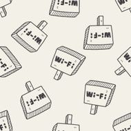 wifi board doodle seamless pattern background
