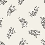 knight doodle seamless pattern background N5