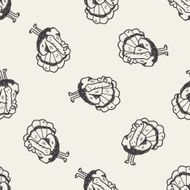 ostrich doodle seamless pattern background