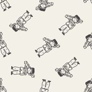 worker doodle seamless pattern background N2