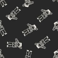 worker doodle seamless pattern background N4