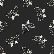 bat doodle seamless pattern background N2
