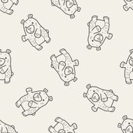 bear doodle seamless pattern background N3