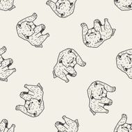 bear doodle seamless pattern background N4