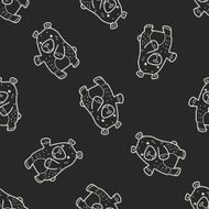 bear doodle seamless pattern background N6