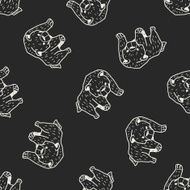 bear doodle seamless pattern background N7