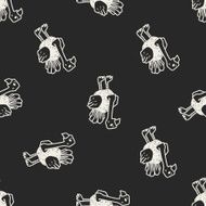 ostrich doodle seamless pattern background N2