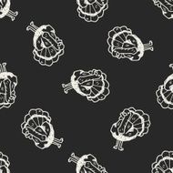 ostrich doodle seamless pattern background N3