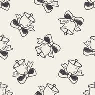 bell doodle seamless pattern background