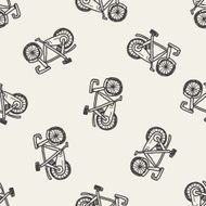 bike doodle seamless pattern background