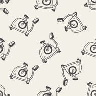 bike fitness doodle seamless pattern background