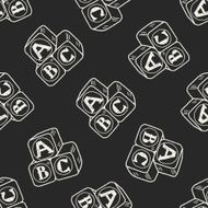 block toy doodle seamless pattern background N8