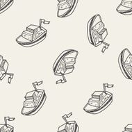 boat doodle seamless pattern background