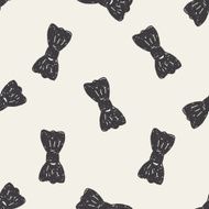 bow tie doodle seamless pattern background