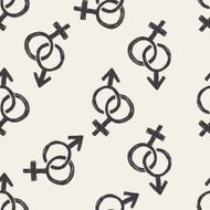 boy and girl doodle seamless pattern background