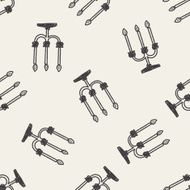candle doodle seamless pattern background