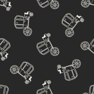 carriage doodle seamless pattern background