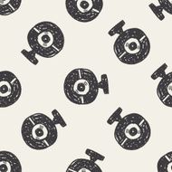 ccd camera doodle seamless pattern background