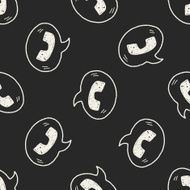 cell phone message doodle drawing seamless pattern background