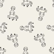 centaur doodle seamless pattern background