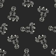 centaur doodle seamless pattern background N2