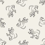 Cerberus doodle seamless pattern background