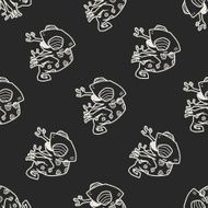chameleon doodle seamless pattern background
