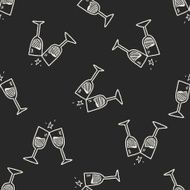 cheers doodle seamless pattern background N2