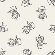 clown box doodle seamless pattern background