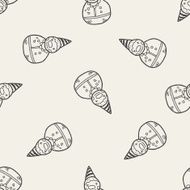 clown toy doodle seamless pattern background