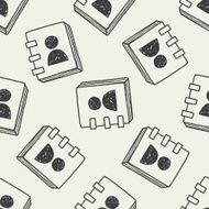 contact book doodle drawing seamless pattern background