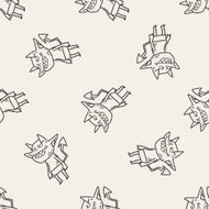 devil doodle seamless pattern background