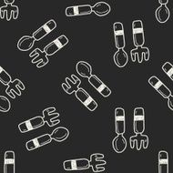 dishware doodle seamless pattern background