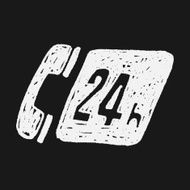 24 hours customer service doodle drawing N15