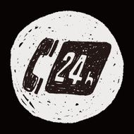 24 hours customer service doodle drawing N18