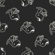 dog doodle seamless pattern background N2