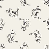 dog toy doodle seamless pattern background