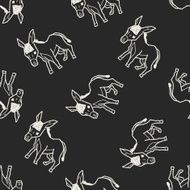 donkey doodle seamless pattern background