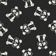 panda doodle seamless pattern background N4