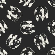 panda doodle seamless pattern background N5