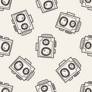 doodle camera seamless pattern background N4