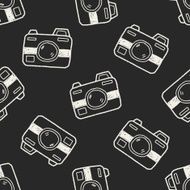 doodle camera seamless pattern background N5